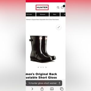 Hunter women’s original short gloss rain boots